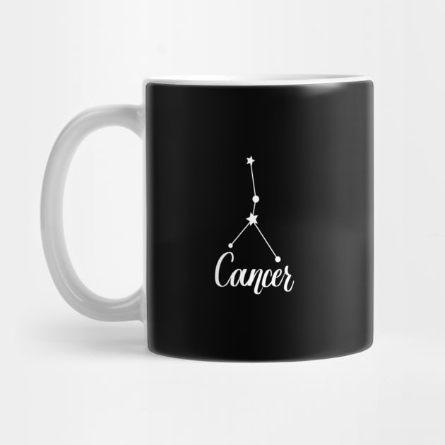 Cancer Zodiac Constellation - White by Kelly Gigi